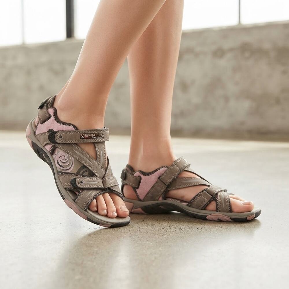 MERRELL Women CONTINUUM Tan pink Sport Sandal vibram Sole siren Strap Waterproof